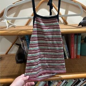 Brandy Melville one size knit striped crop halter top